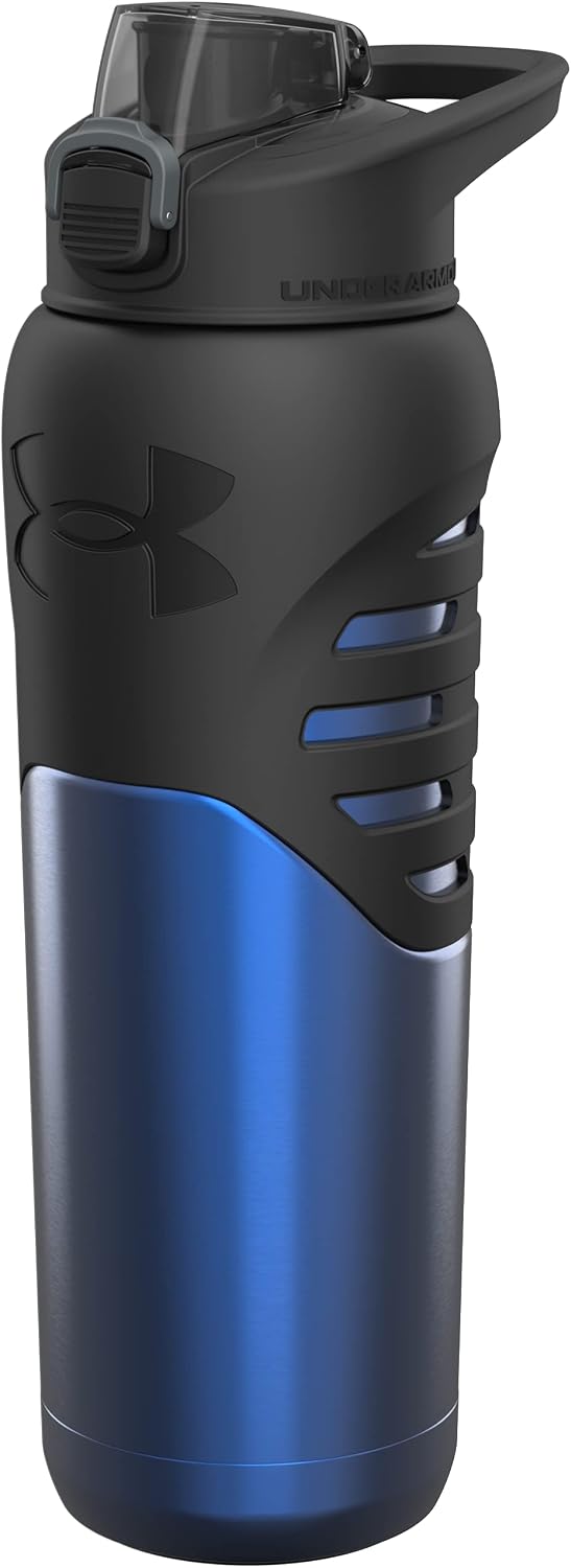 Under Armour stainless steel water bottle front view