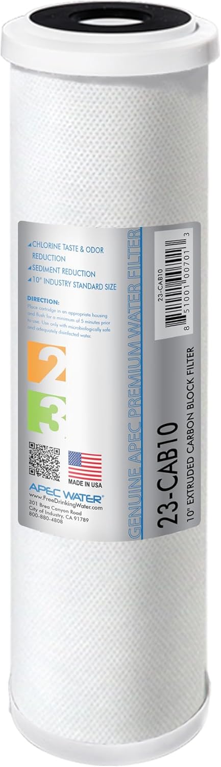 APEC water filter front view and packaging