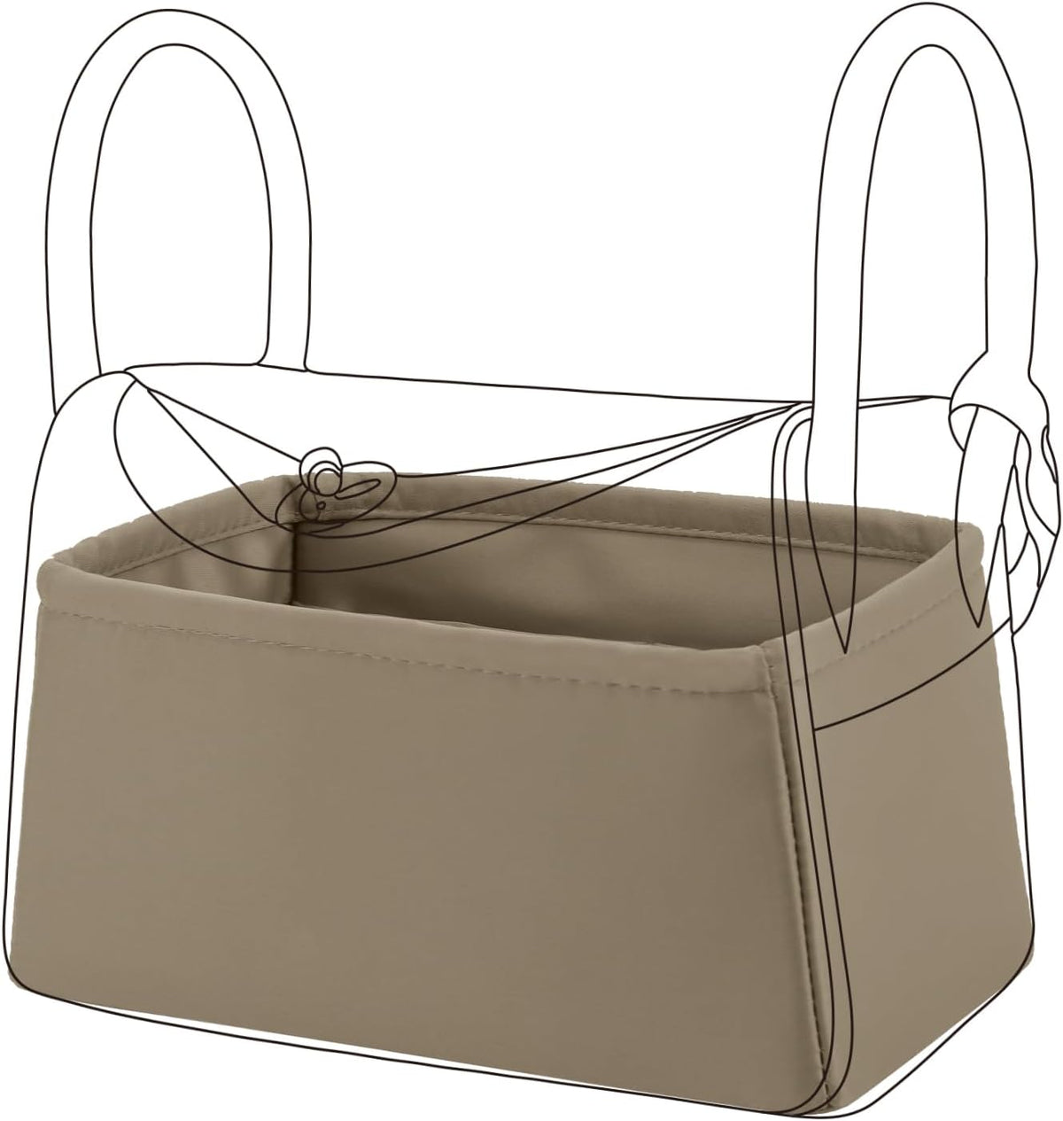 DGAZ Silk Purse Organizer Insert for Lindy Bag(Etoupe greyLD26) | Soft and Lightweight,Perfect Fit,Multi-pocket Storage,Bag Protector,Luxury Bag Care,Handmade,for Smooth Bag Organizer - Image 11