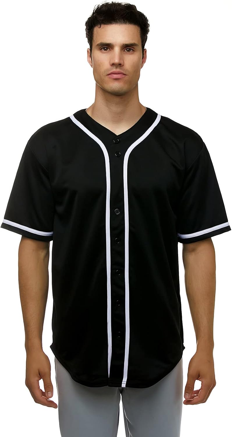 JC DISTRO Men's Premium Micro Polyester Baseball Team Jersey - Hip Hop Button Down Shirt, Multipack Available - Image 15