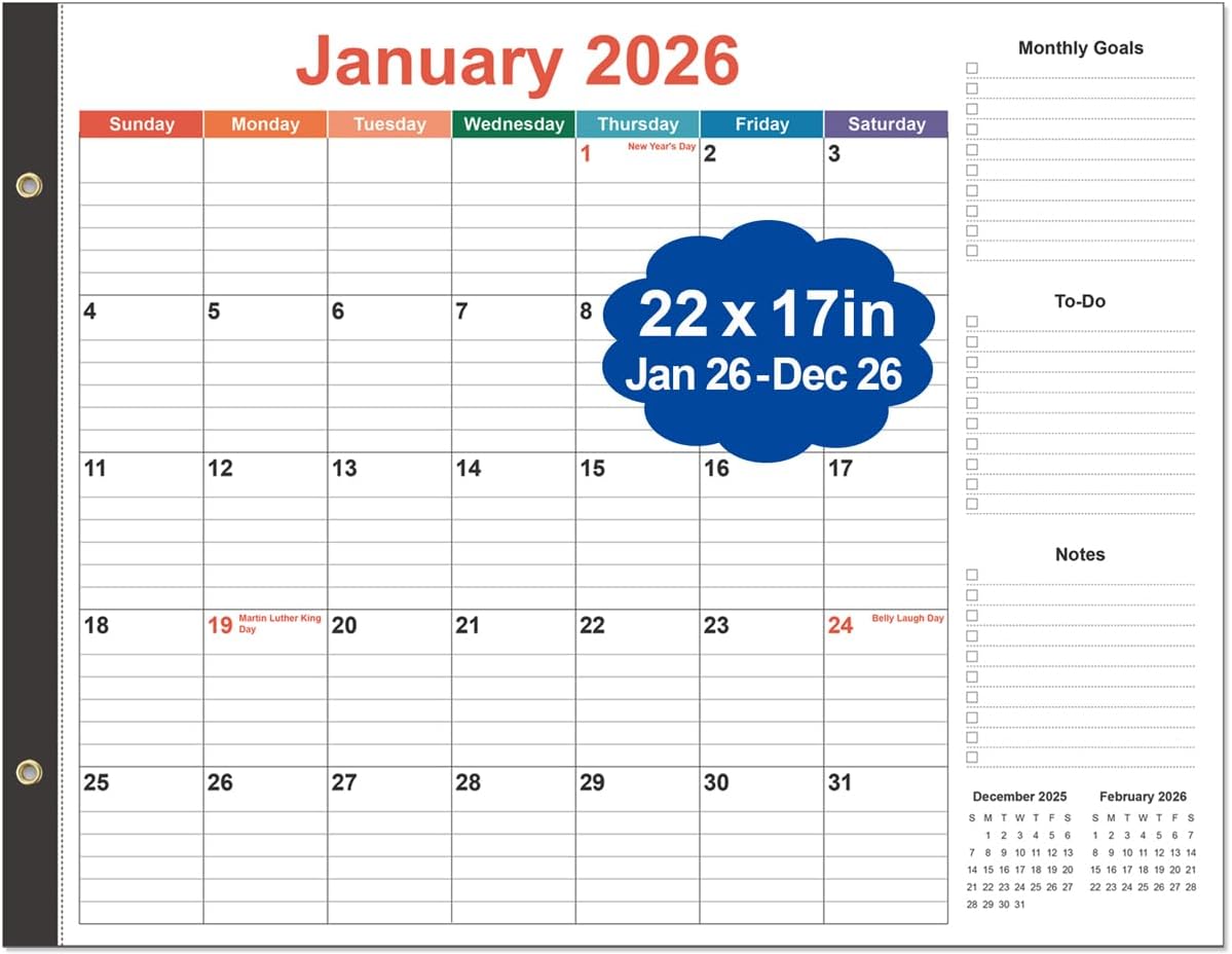 2026 Desk Calendar - 12 Months Calendars from January 2026 - December 2026, Desk Calendar 2026 with Thick Paper, 17" x 12", Green Leaf - Image 11