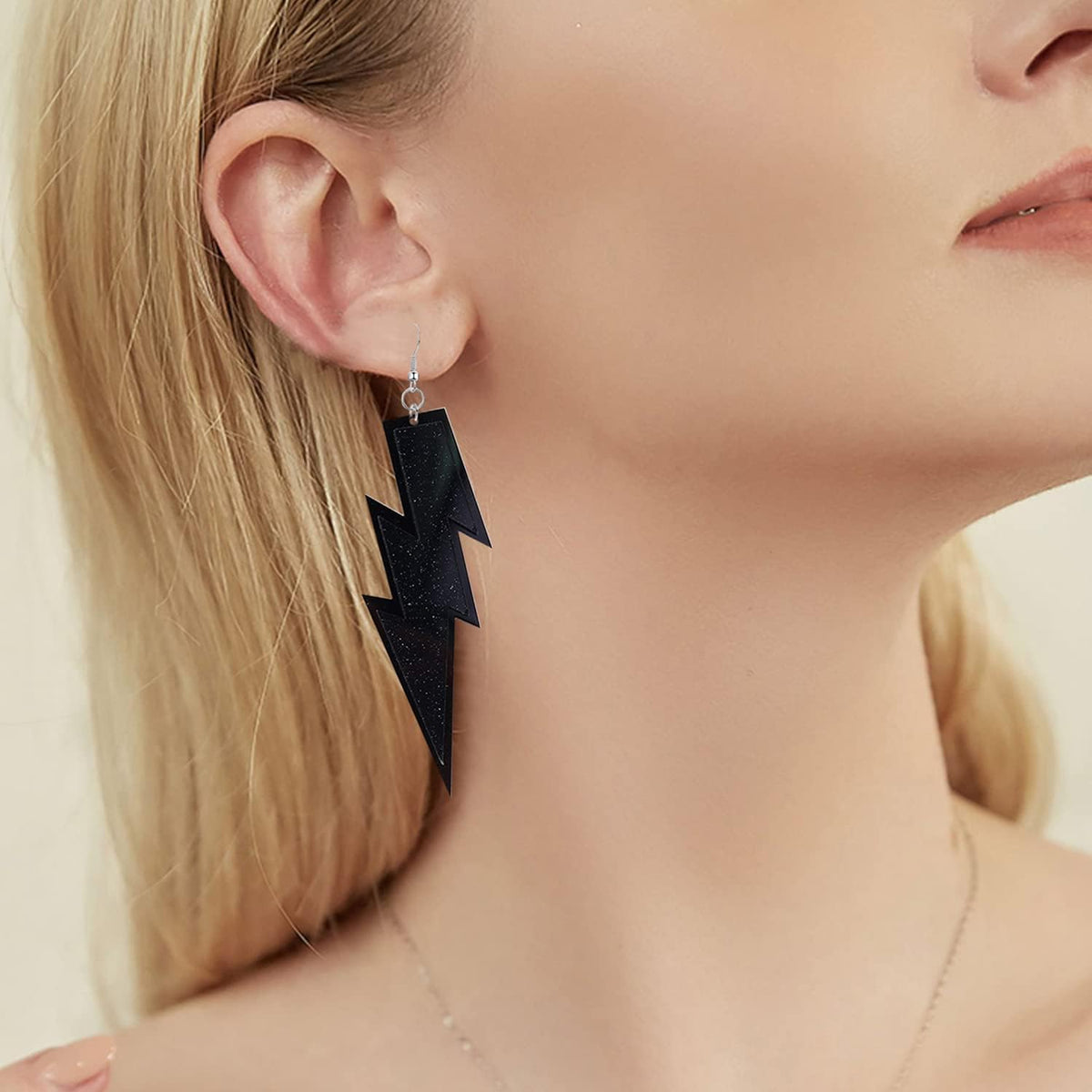 GBAHFY retro neon earrings side profile showcasing acrylic texture