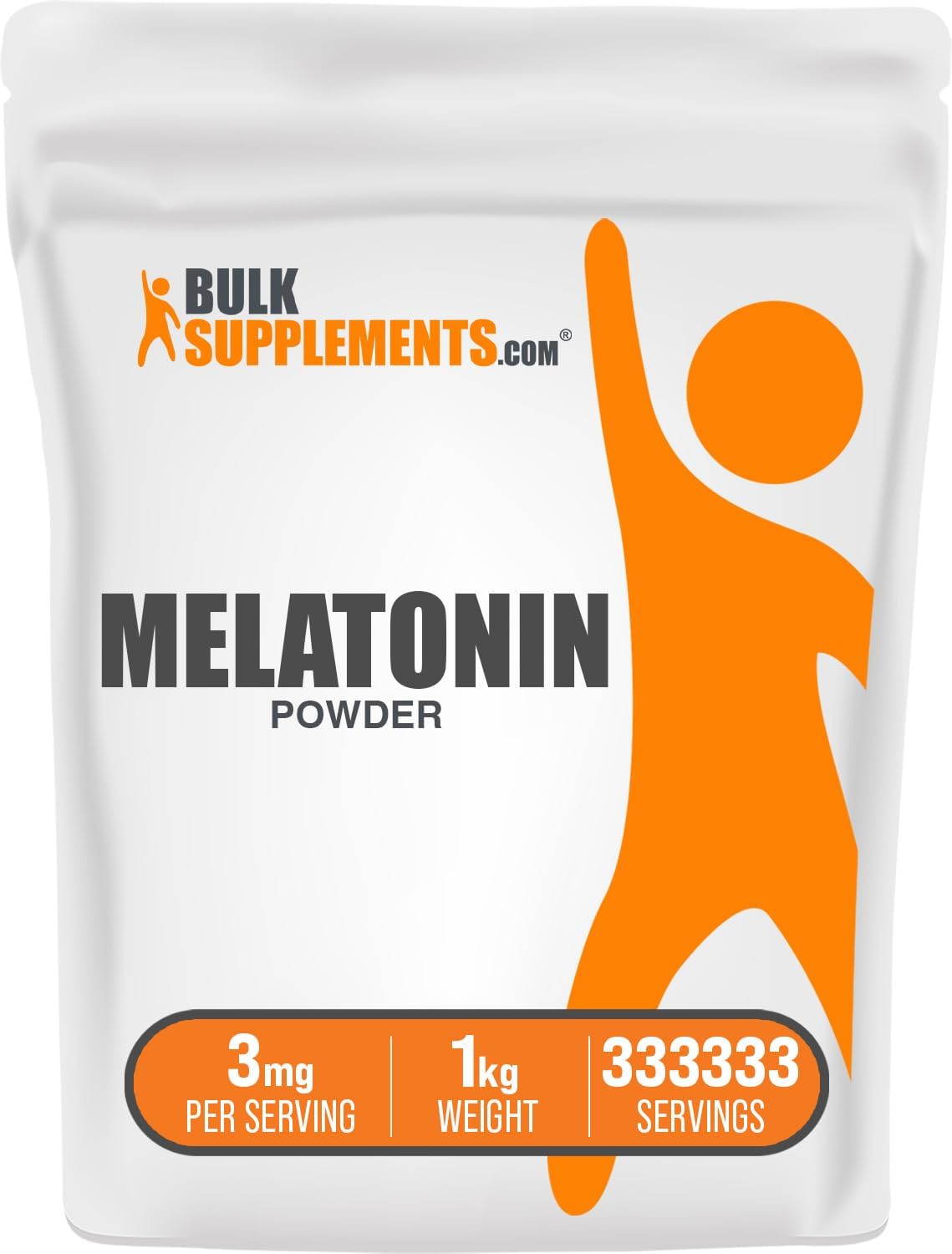 Authentic BulkSupplements melatonin powder sleep support for jet lag