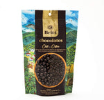 Gluten free dark chocolate covered coffee beans nutritional display