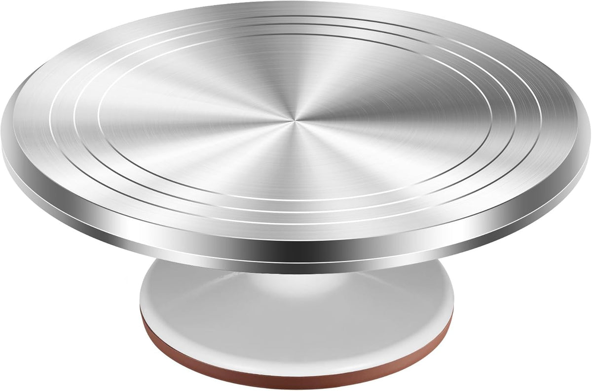 Kootek Aluminum Cake Stand Turntable for Party, Base Giratoria Para Pastele | Heavy-Duty, Smooth Rotation, Non-slip, 12" Cake Spinner for Decorating Display, Baking Supplies Tools for Beginner & Pros - Image 9