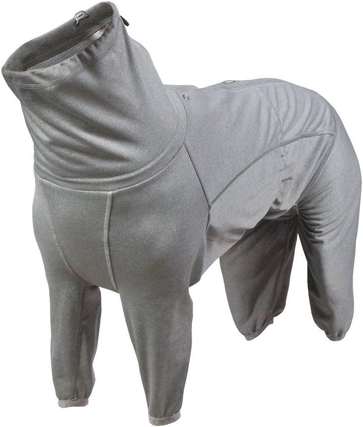 Hurtta dog body warmer front view in carbon grey size 12M