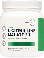 Type Zero clean L-citrulline malate powder front view container