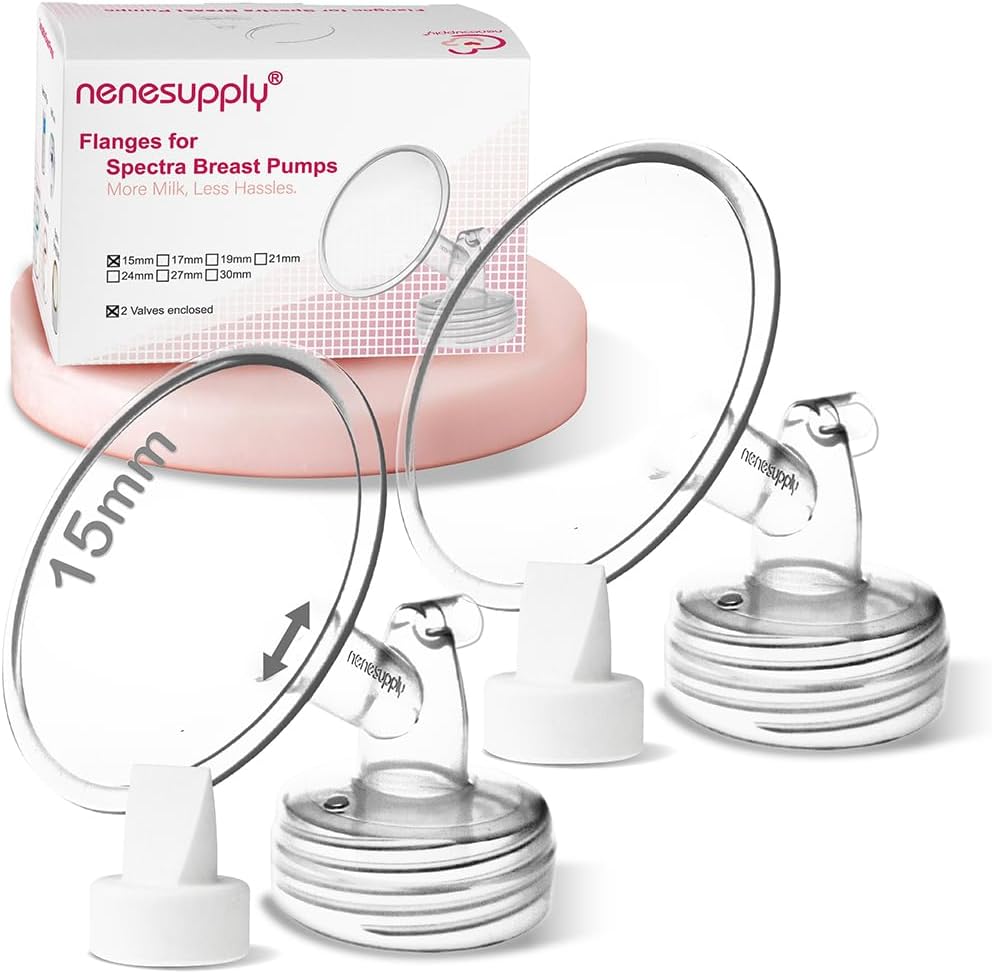 Nenesupply 21mm 2 pc Flanges Duckbill Valves Compatible with Spectra S2 S1 9 Plus Synergy Gold Breastpump Replacement to Spectra Pump Parts Flange Accessories Wide Mouth Work with Backflow Protector - Image 15