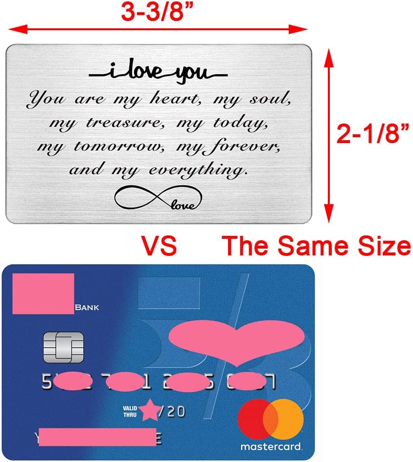 FALOGIJE metal wallet insert card next to a standard credit card