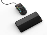 Glorious onyx black wooden mouse palm rest angled perspective