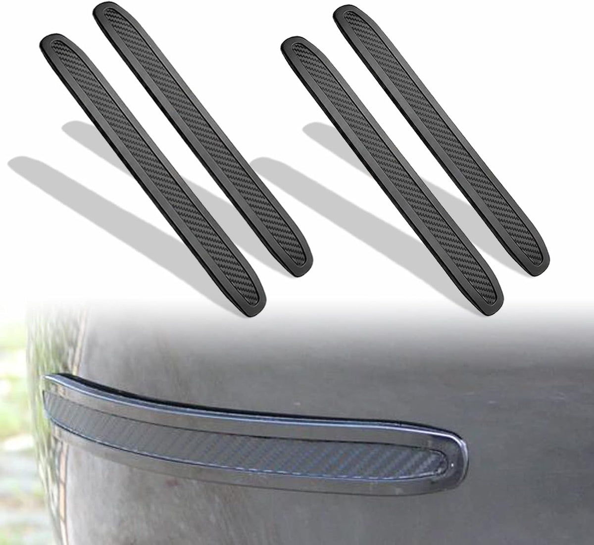 runmade Black Anti-Collision Patch Bumper Guard Strip Anti-Scratch Bumper Protector Trim Universal for Cars SUV Pickup Truck (2 Pack) - Image 10
