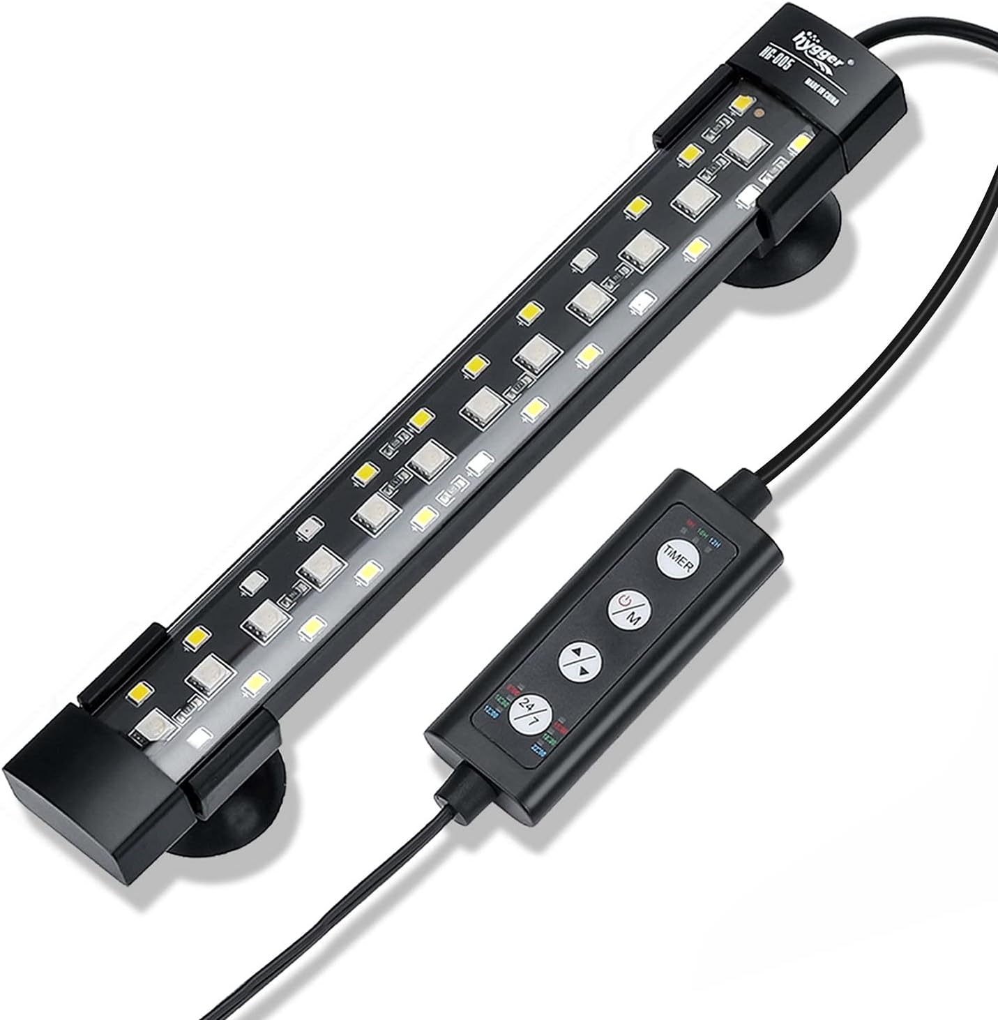 Hygger 24/7 Mode Submersible Aquarium LED Light front view