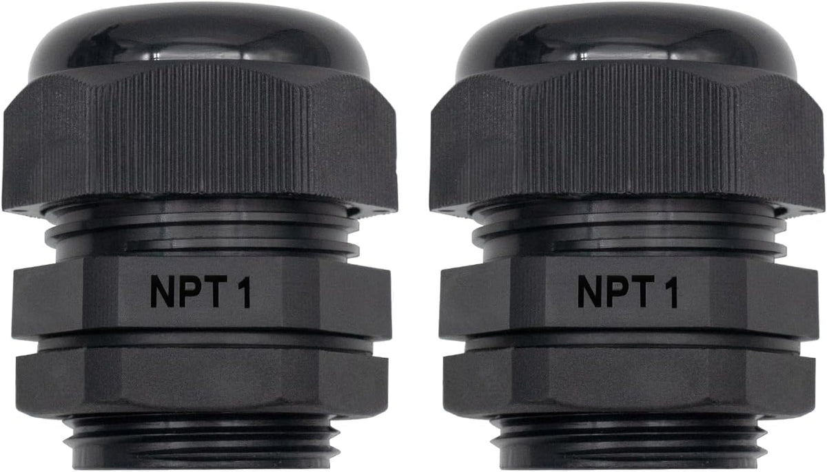 NPT Cable Glands 1/4" 3/8" 1/2" 3/4" 1"- 52 Pack Black Plastic Waterproof IP68 Adjustable 3-25mm Cable Connectors Cable Gland Joints with Strain Relief Gaskets,with Durable PP Storage Case - Image 11
