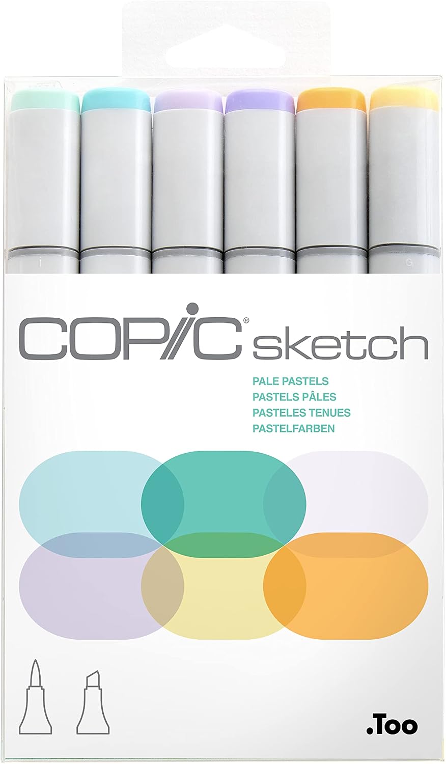 Copic sketch marker pale pastel set front view professional art markers