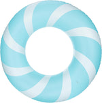 Bestrip blue and white striped inflatable pool float front view