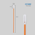 Close-up of the round head foam tip on the 6.3-inch cleaning stick.