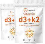 Micro Ingredients Vitamin D3 K2 600 Softgels front packaging view