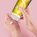 Desert Essence Italian lemon hand and body lotion ingredient highlights graphic