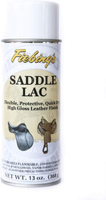 Fiebings Saddle Lac clear high gloss leather finish spray front view