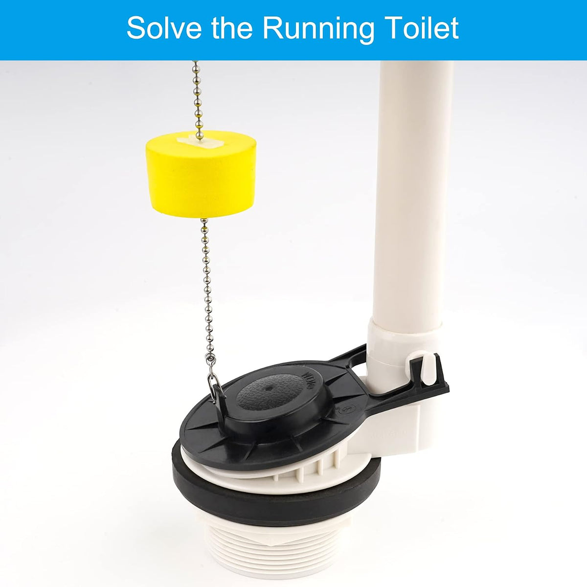 Adjustable water saving float attached to chain