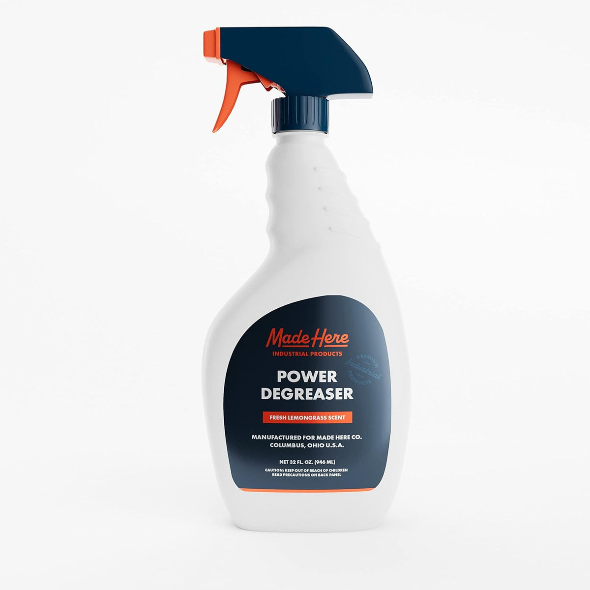 Made Here Co. Professional Strength Degreaser 32 Fluid Ounce spray bottle front view for kitchen cleaning.