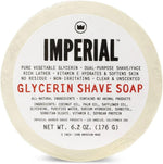 Imperial Barber glycerin soap puck front view for wet shaving