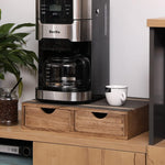 DDYURI dark wood finish coffee pod dispenser close up