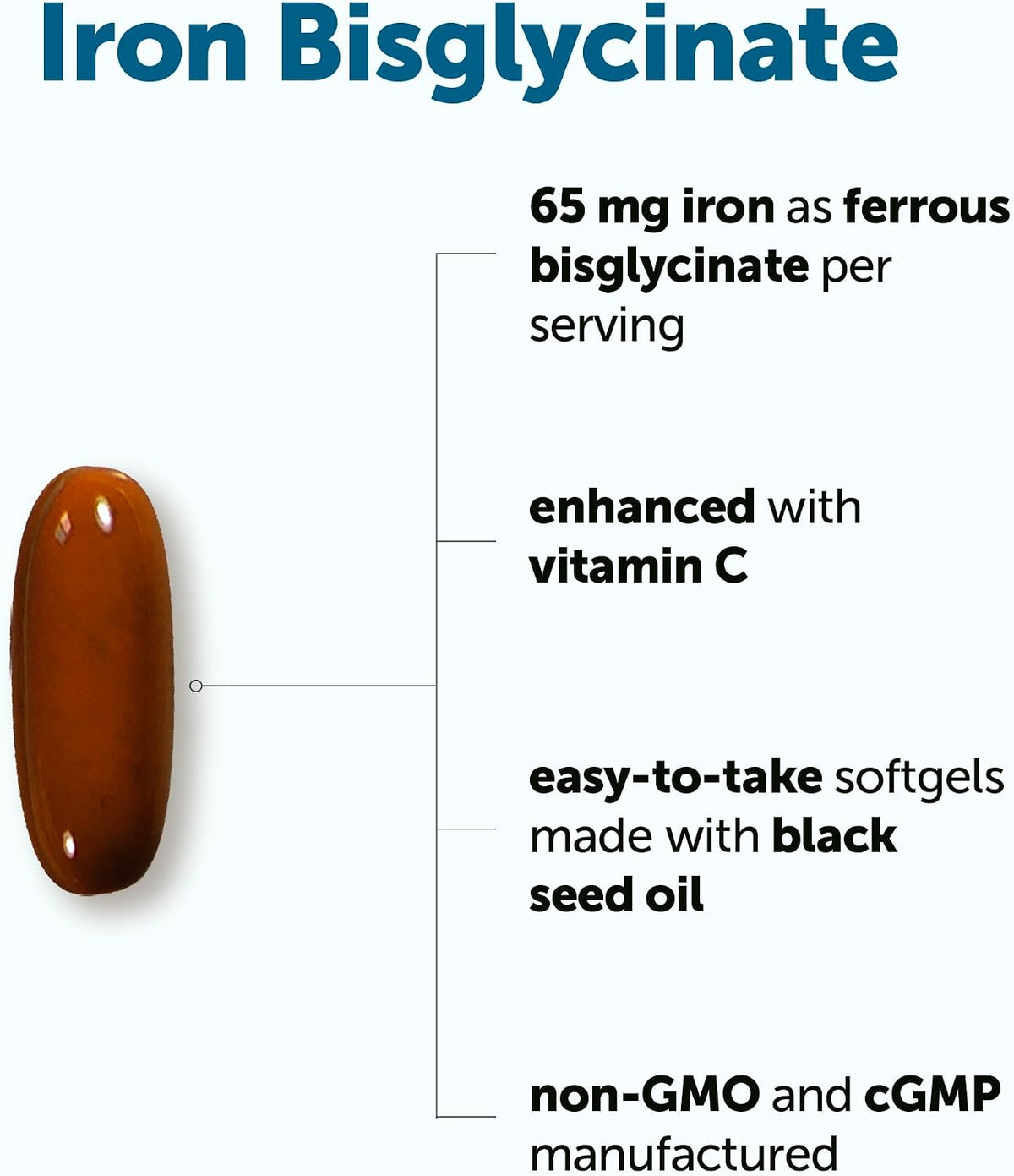 Micro Ingredients Chelated Iron Supplement nutritional label close up