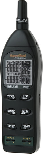 Extech Instruments RH350 Psychrometer with 2 Type-K Remote Temperature Probes - Image 1