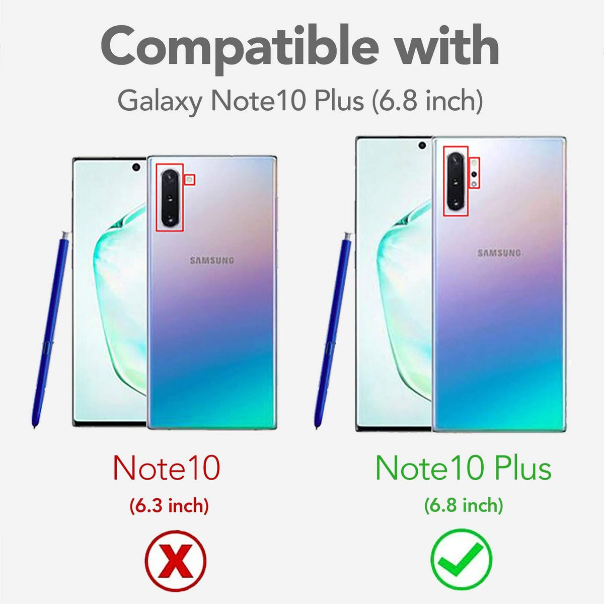 KSELF Samsung Galaxy Note 10 Plus Case back acrylic panel view