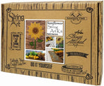 String of the Art Sunflower String Art Kit stained pine wood board