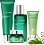 Aloderma brand 5 piece brightening skin care set with two facial creams