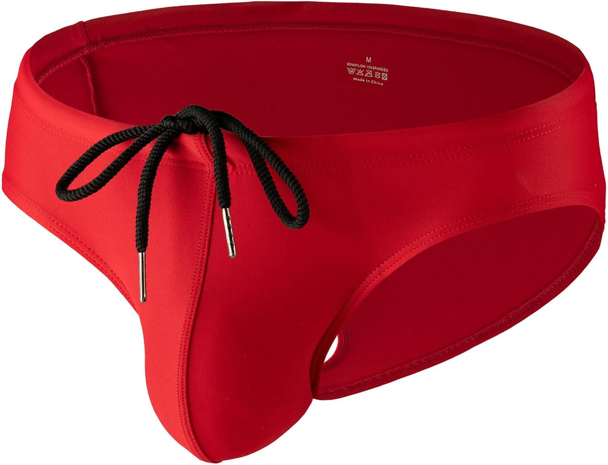 Mens Solid Swim Briefs Drawstring Bikini Sport Swimsuit - Image 9