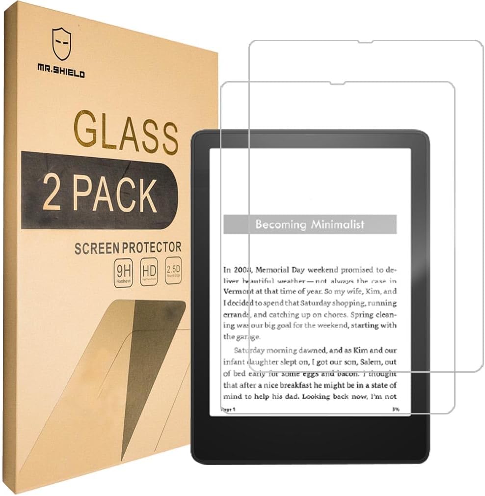 Mr. Shield tempered glass screen protector for Kindle Paperwhite front view