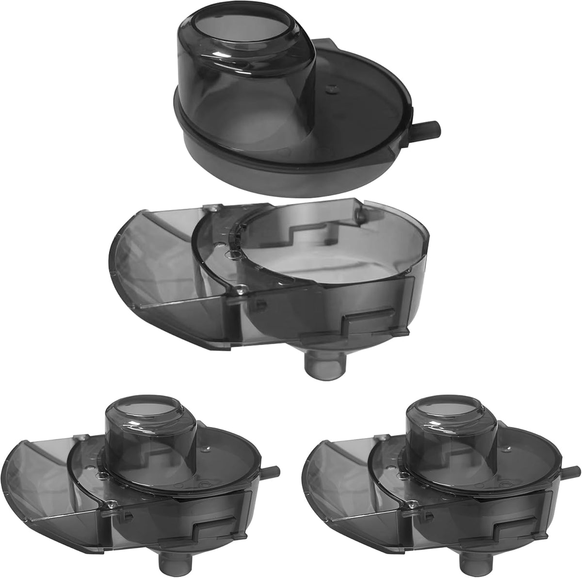 Mixzeny replacement funnel and cover three pack front view for formula dispenser