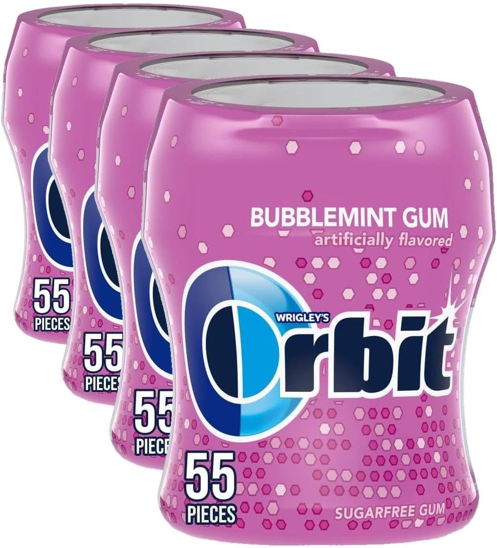 ORBIT Gum Bubblemint Sugar Free Mint Sugarless Fresh Breath Chewing Gum, 120 Piece Resealable Bulk Bottle - Image 13