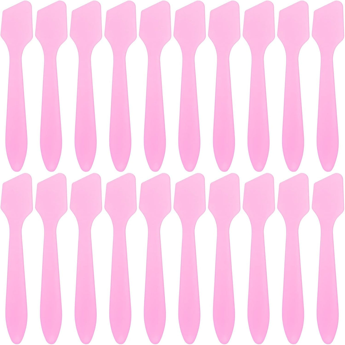 Tbestmax Mini Cosmetic Spatulas front view of pink disposable makeup tools