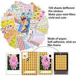 Sunmns mini camera decoration set with one hundred and twenty pieces of adhesive border stickers.