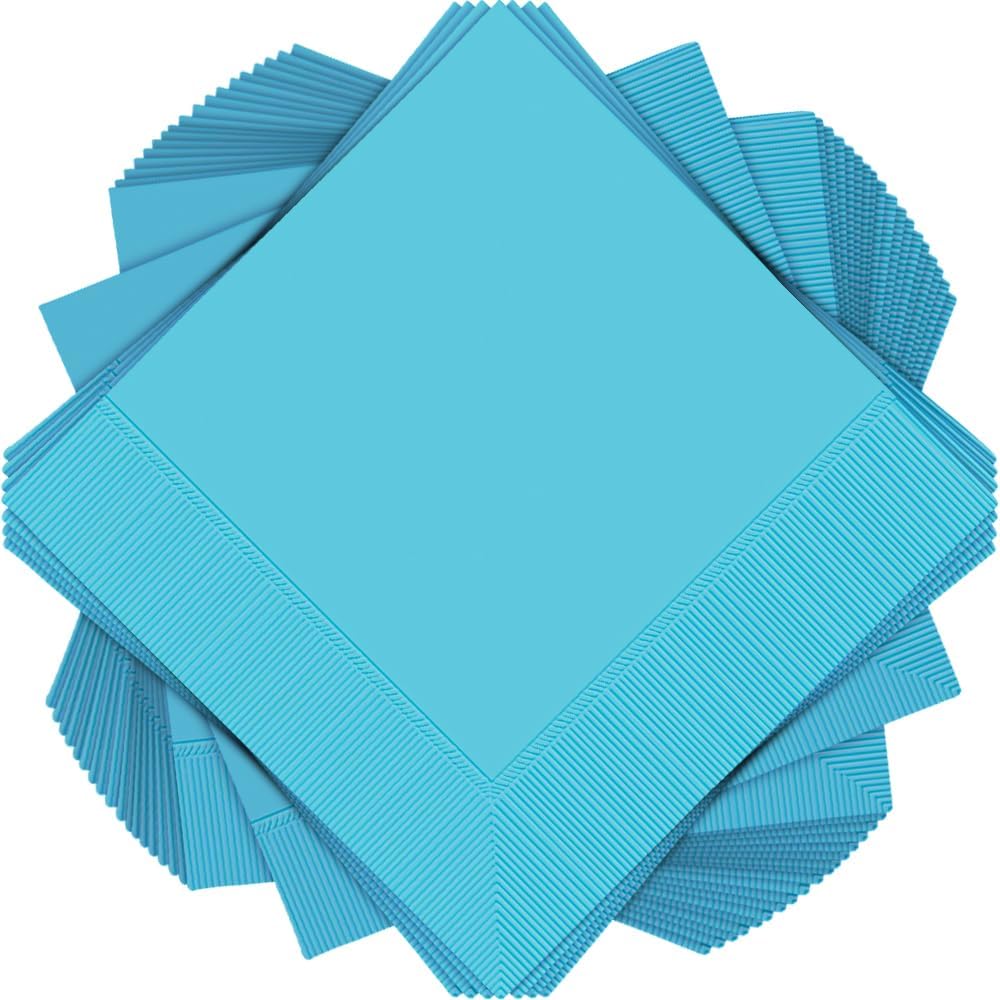 Disposble Party 2-Ply Beverage Napkins Tableware, Carribean, Paper , 6" x 6", Pack of 50 - Image 1