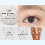 Pure Sparkling Pearl shade swatch of Etude Tear Drop eyeliner on skin