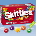 Skittles Original bite-size fruit candies scattered out of packaging