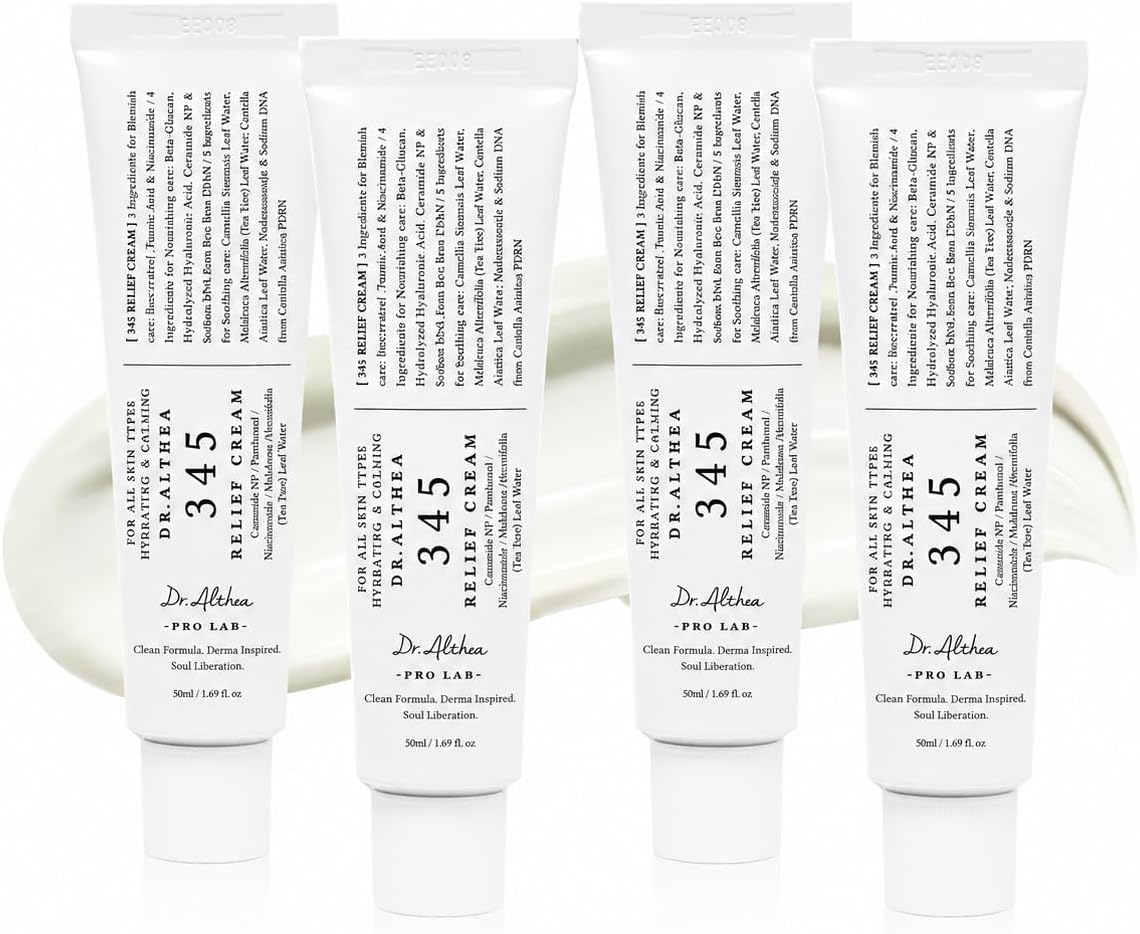Dr. Althea 345 Relief Cream pack of 4 front view premium Korean daily face moisturizer