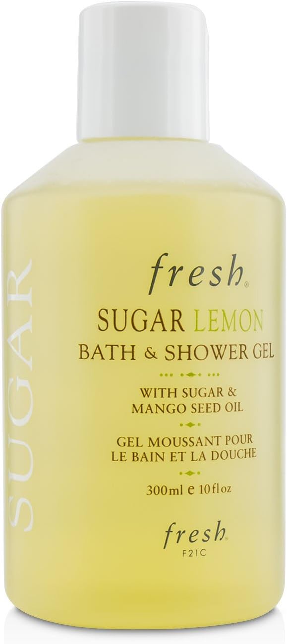 Fresh Sugar Lemon Bath And Shower Gel 300ml bottle front view for luxury daily body wash