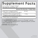 Sports Research Eye Support vegan capsules side label with ingredient facts