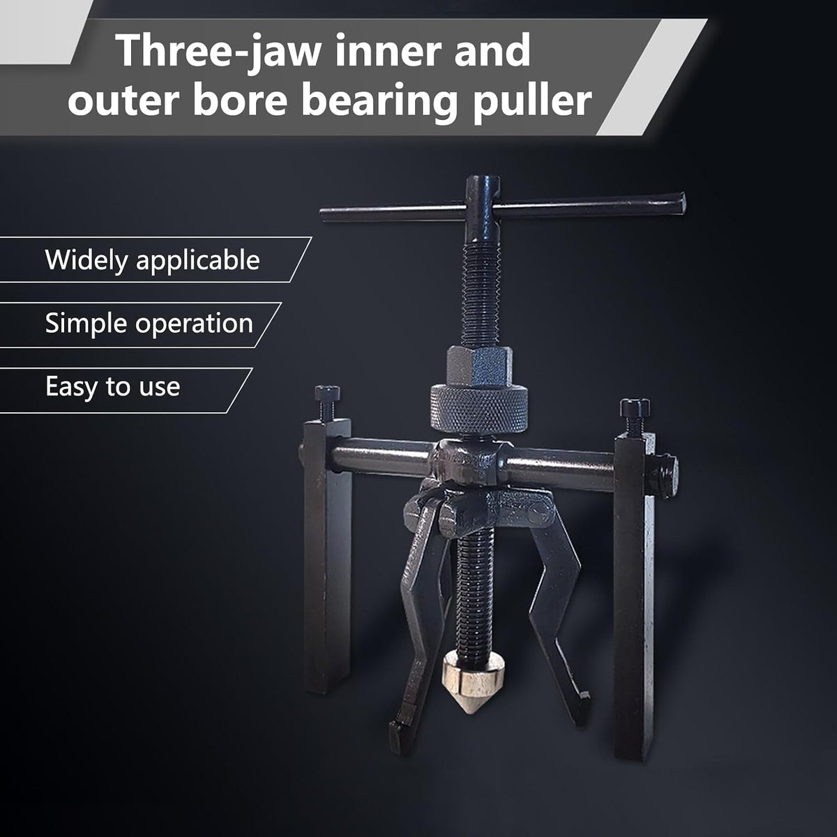 Automotive bearing puller tool angled view highlighting build quality