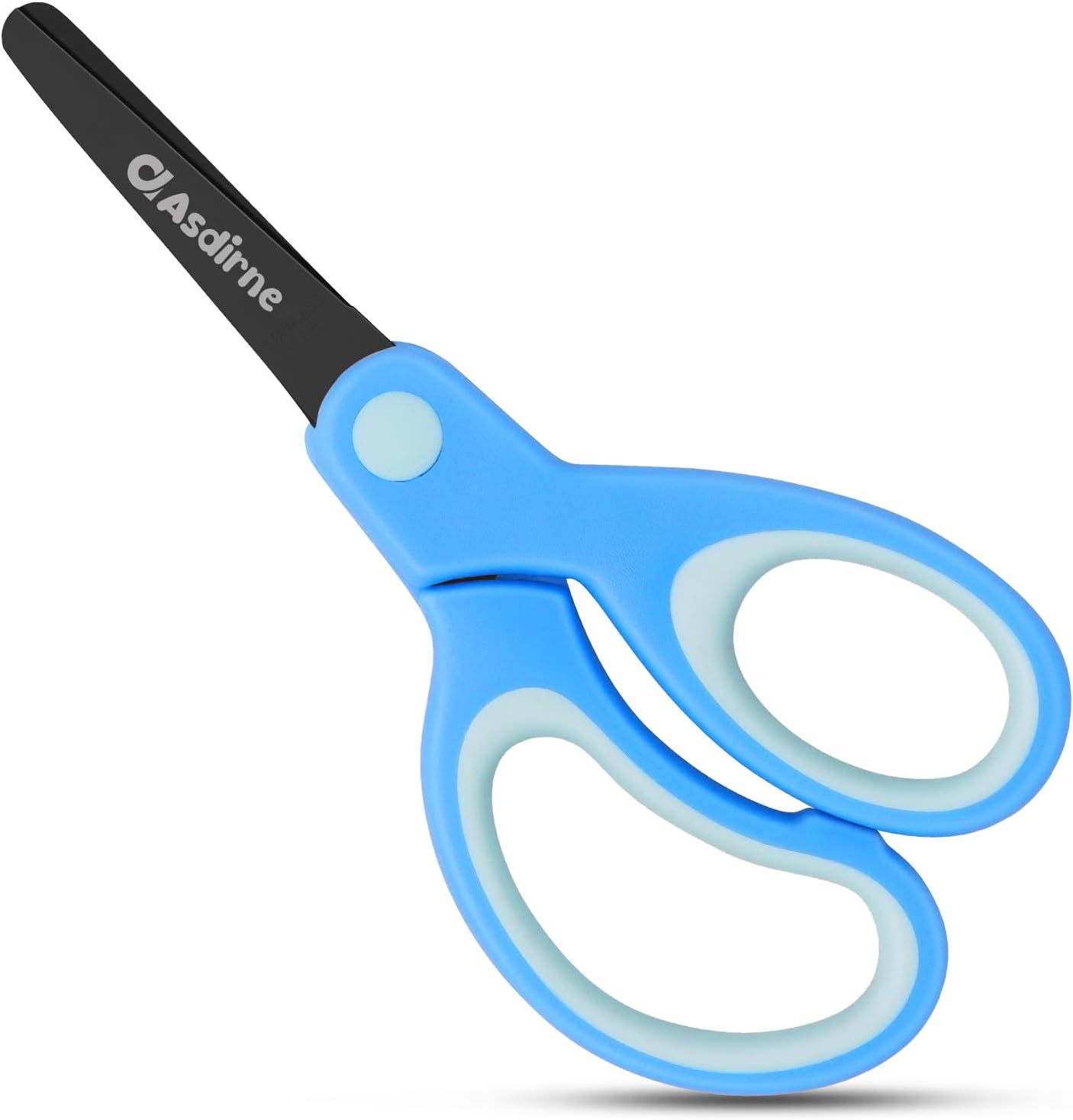 Asdirne kids safety scissors with blunt tip and blue handle front view