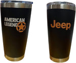 Jeep Gladiator insulated travel mug lifestyle shot in outdoor setting
