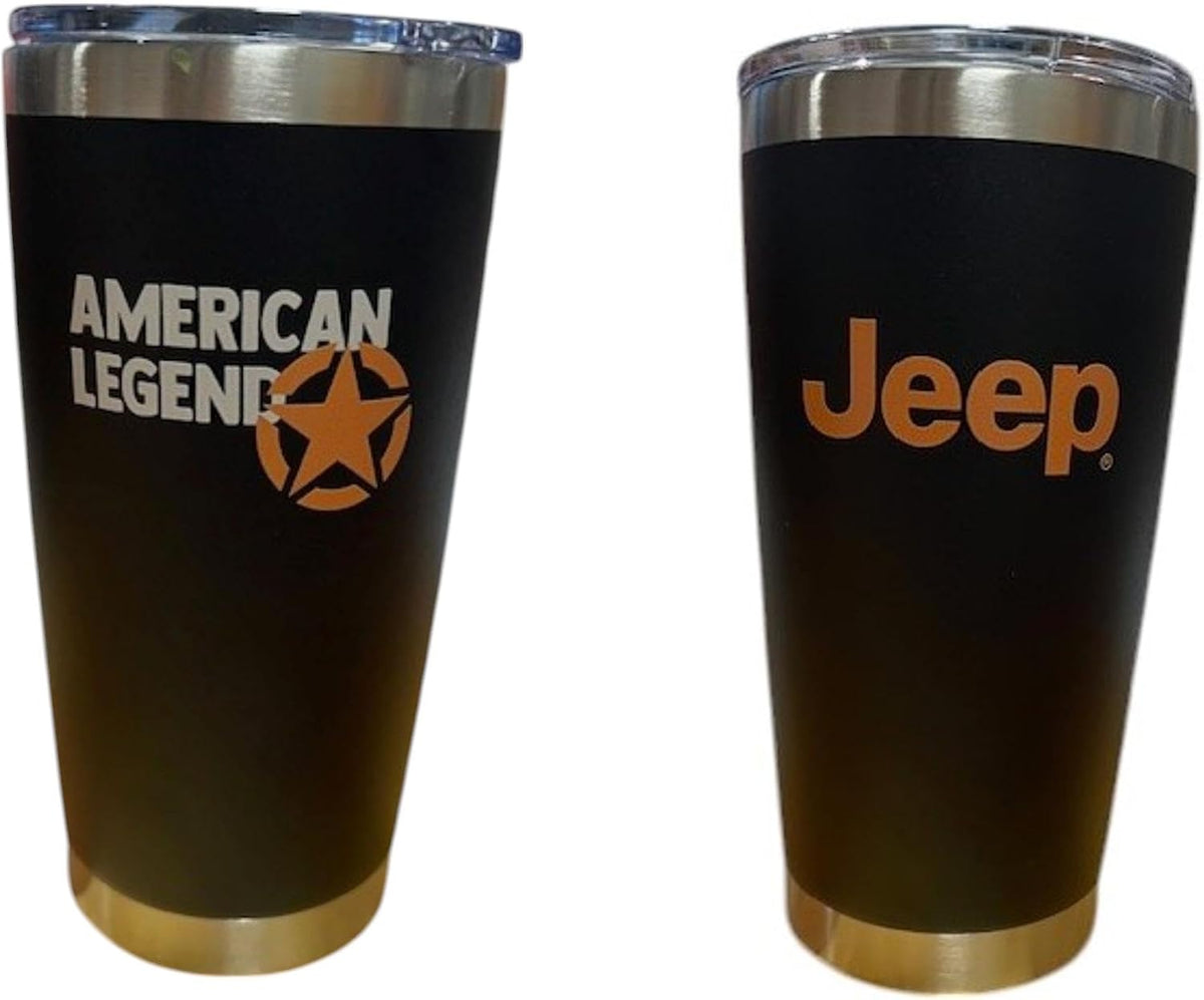 Jeep Gladiator insulated travel mug lifestyle shot in outdoor setting