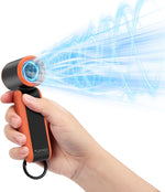 PlayHot portable handheld mini fan front view showcasing LED display