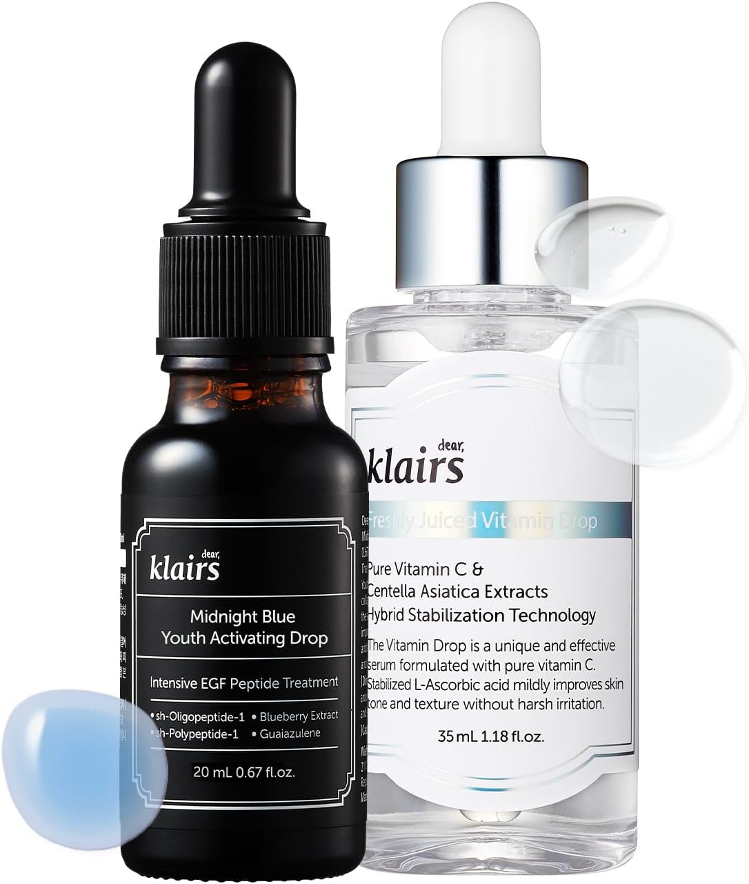 Dear Klairs EGF Blue Drop and Vitamin C Set front view packaging
